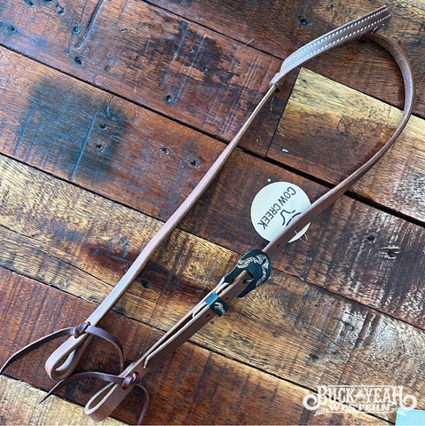 Cowcreek One Ear Bridle With Gold Engraved Overlayed Buckle