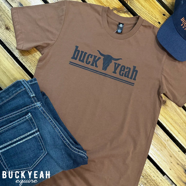 Buck Yeah Mens Crew Neck Tee- Camel