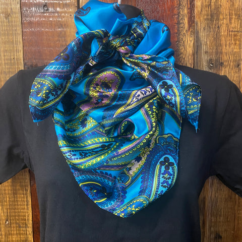 Aqua Paisley Wild Rag