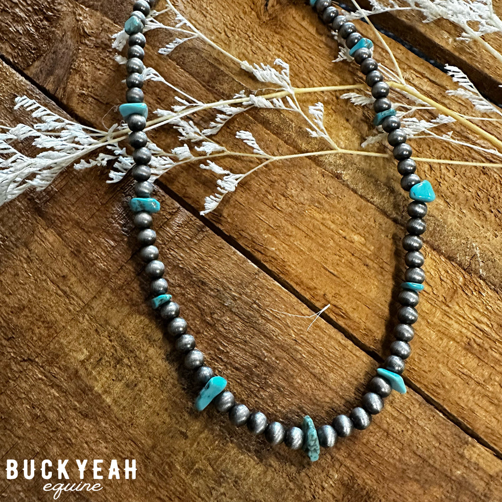 Turquoise Stone & Navajo Beaded Choker