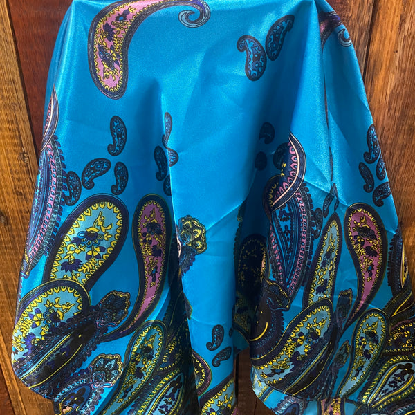 Aqua Paisley Wild Rag