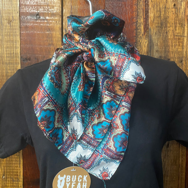 Dark Teal/Navy Paisley Wild Rag