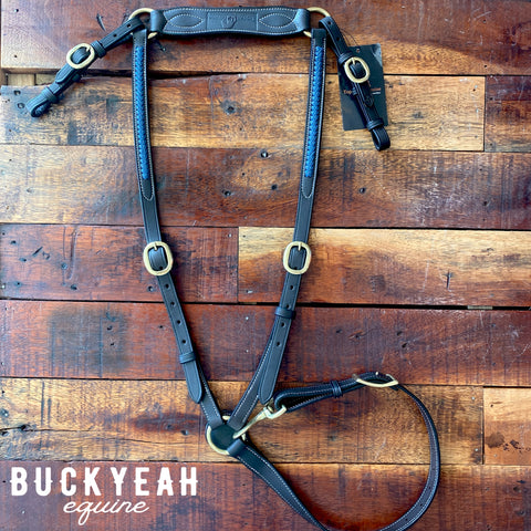 Leather Stockman Breastplate - Royal Blue Plait COB