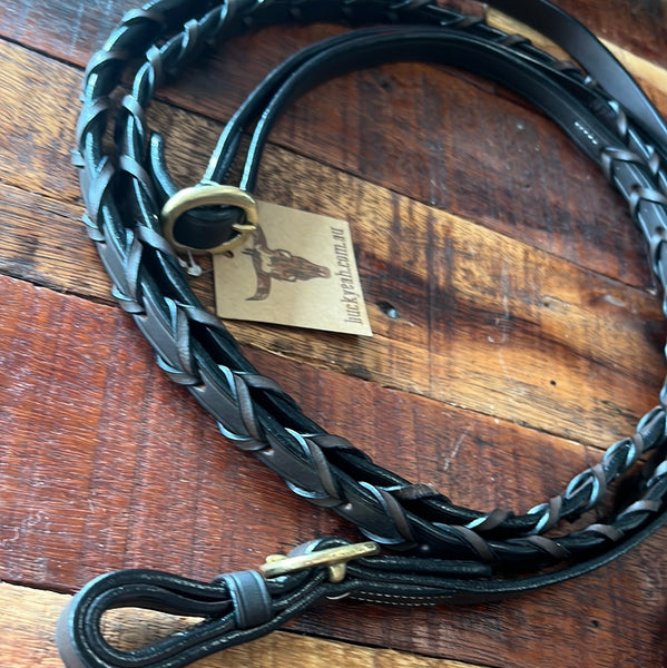 Lace Plait Leather Show Reins
