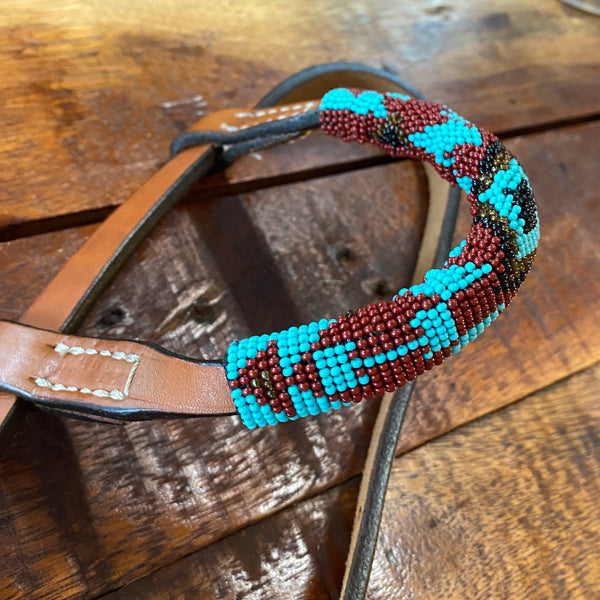 Southwest Beaded One Ear Leather Bridle