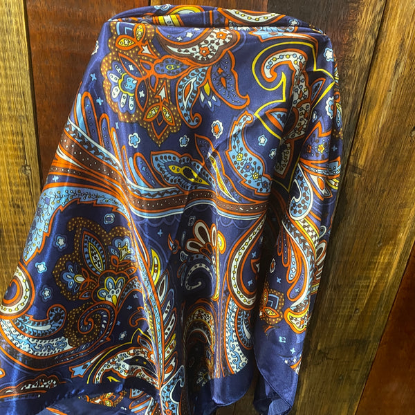 Navy/Rust Paisley Wild Rag