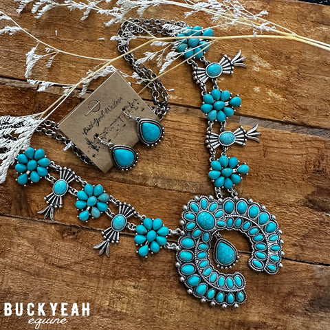 Turquoise Statement Necklace W Earrings