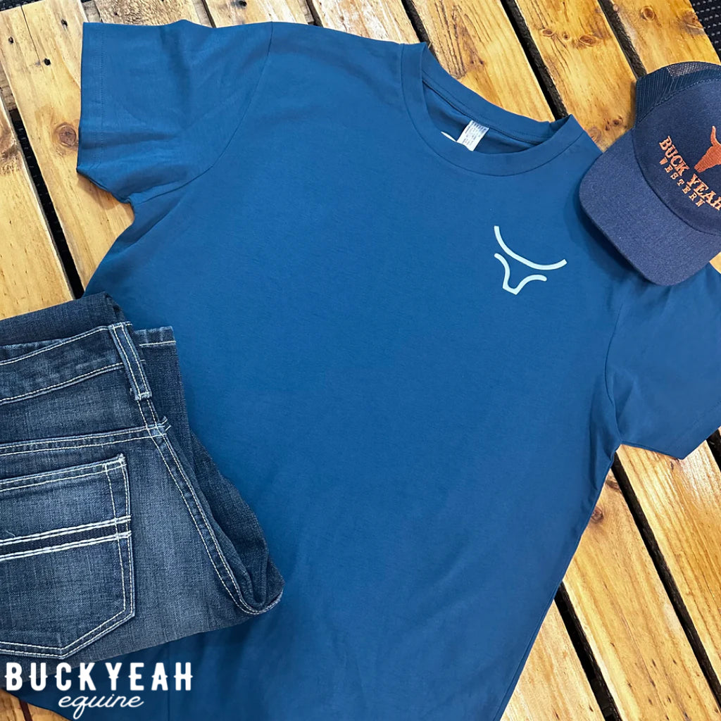 "CowCreek" Brand Tee - Teal & White