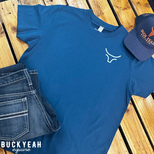 "CowCreek" Brand Tee - Teal & White