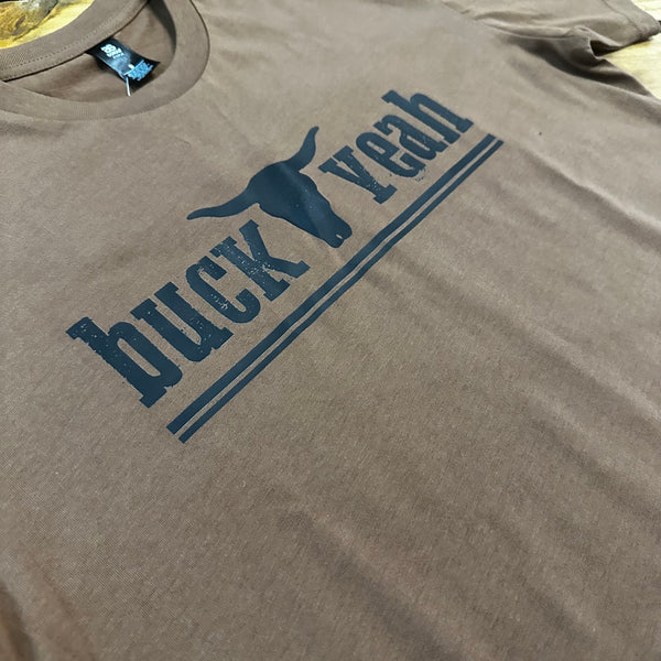 Buck Yeah Mens Crew Neck Tee- Camel