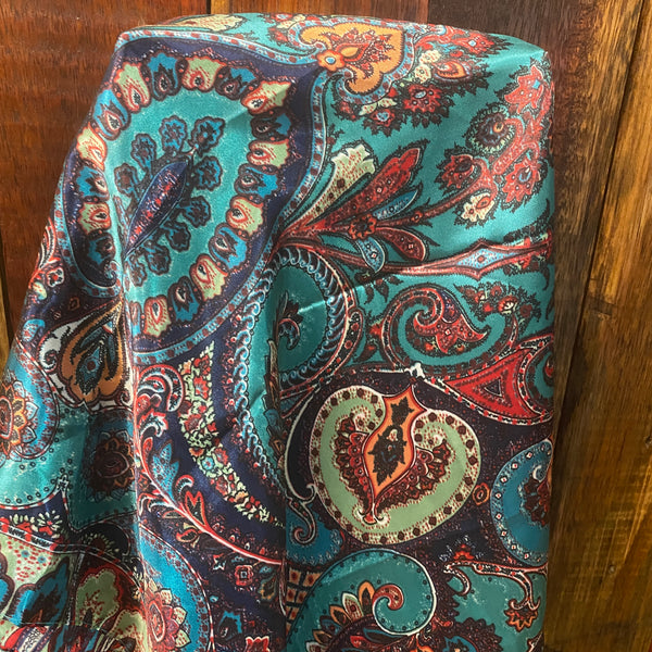 Dark Teal/Navy Paisley Wild Rag