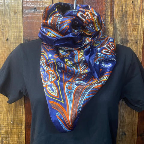 Navy/Rust Paisley Wild Rag