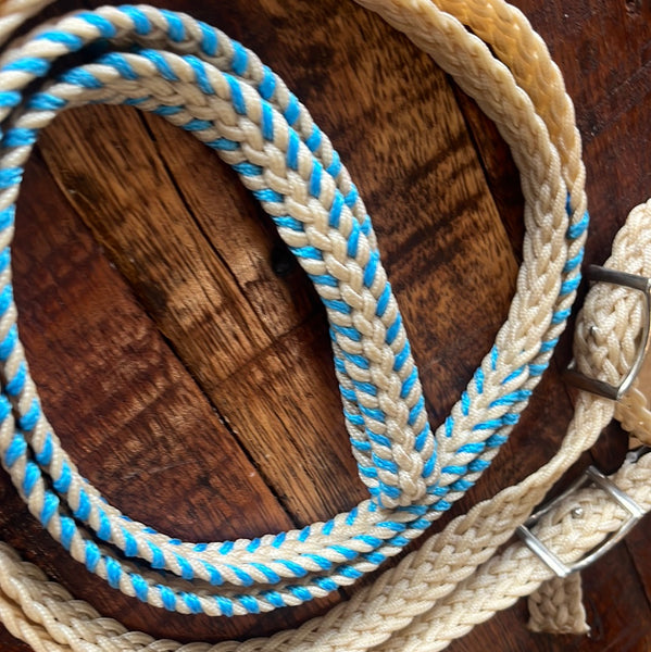 8FT Turquoise Laced Contest Reins
