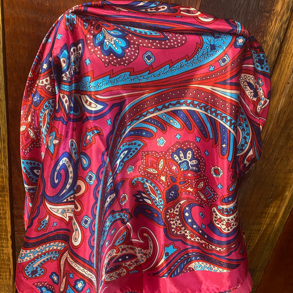 Pink/Aqua Paisley Wild Rag