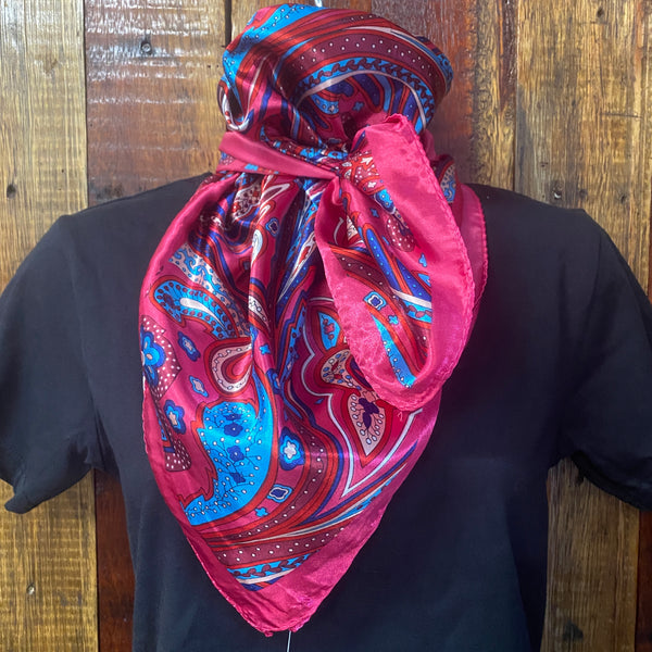 Pink/Aqua Paisley Wild Rag