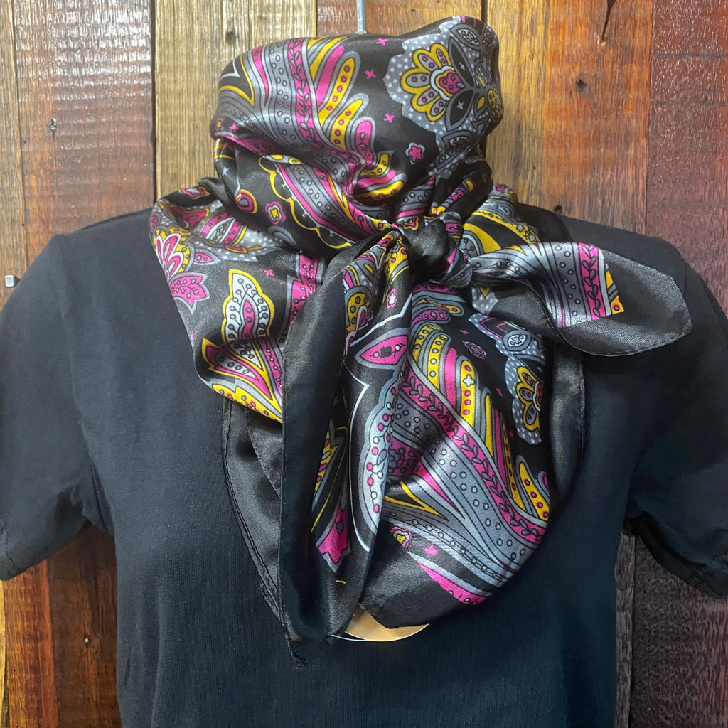 Black/Pink Paisley Wild Rag