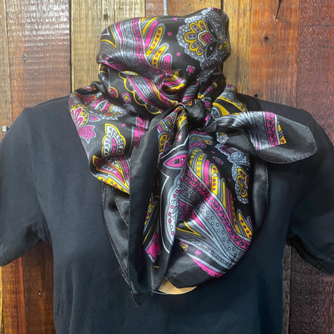 Black/Pink Paisley Wild Rag