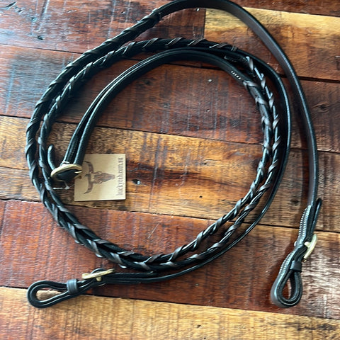 Lace Plait Leather Show Reins