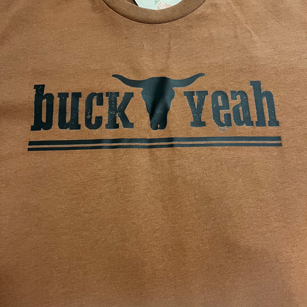 Buck Yeah Mens Crew Neck Tee- Camel