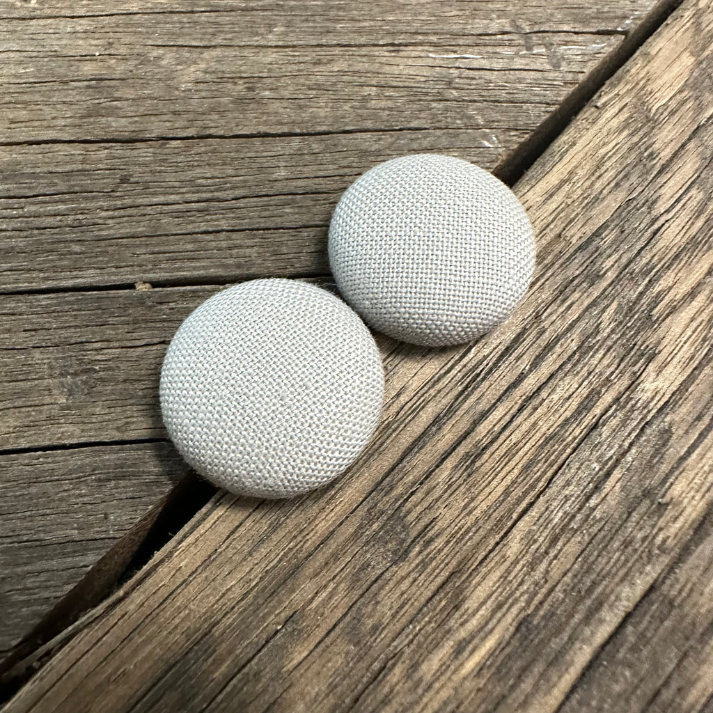 Light Grey Fabric Earrings