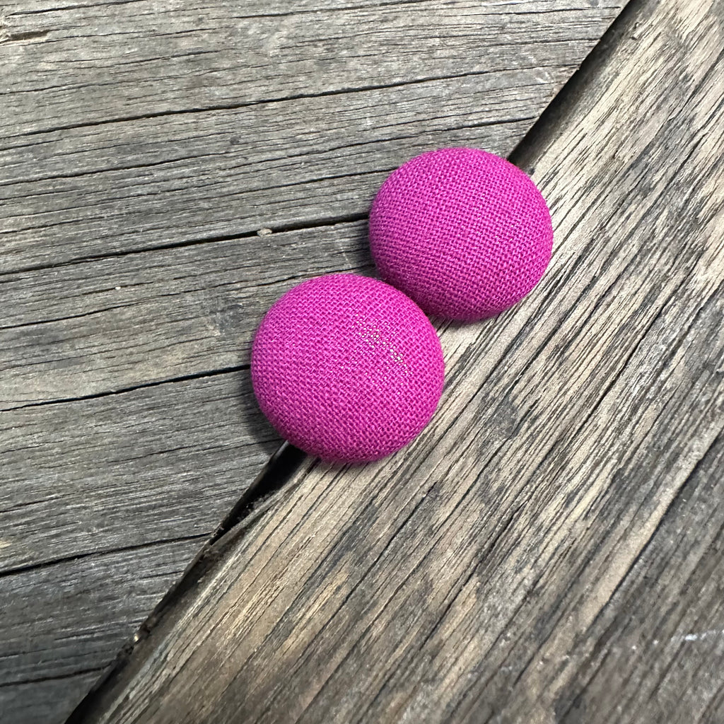 Fushia Fabric Earrings