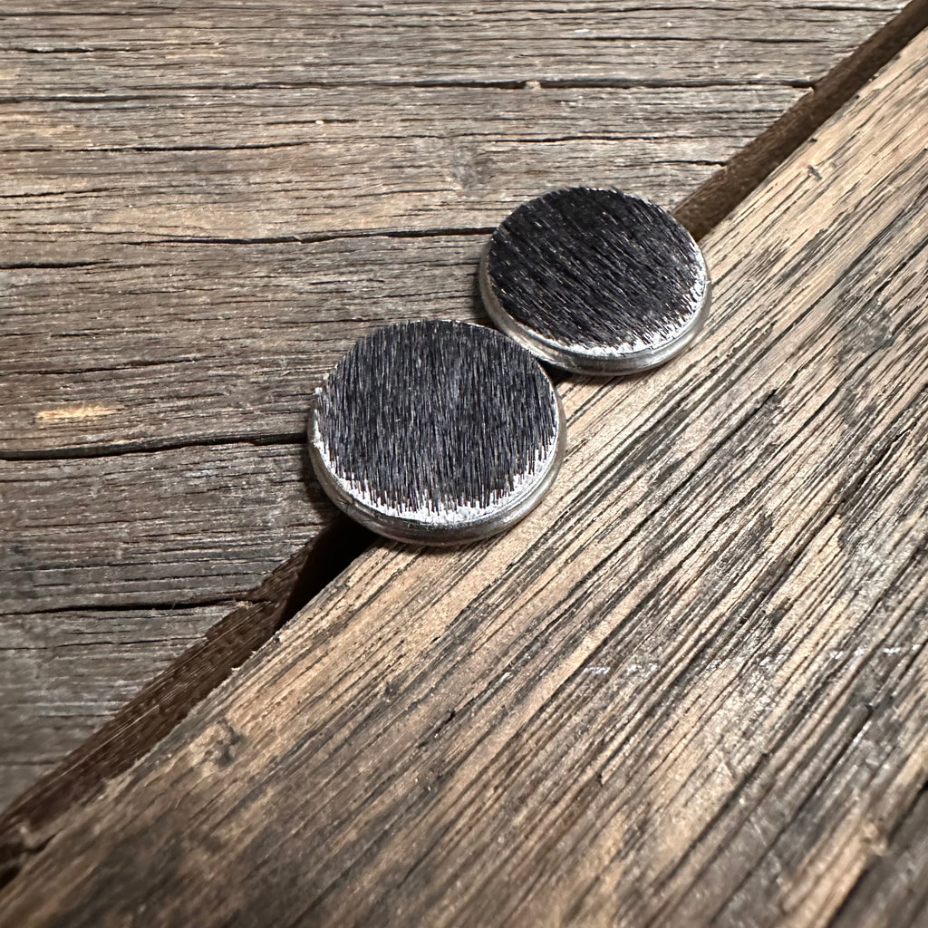Black Cowhide Earrings