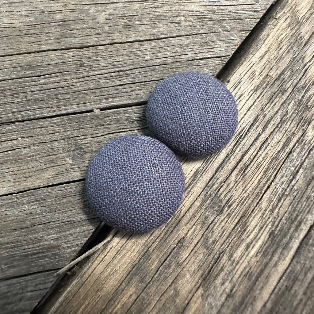 Dark Grey Fabric Earrings