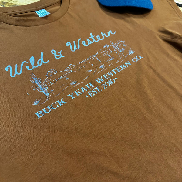 Wild & Western Mens Crew Neck Tee - Toffee