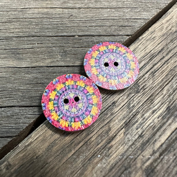 Assorted Timber Mandala Stud Earrings