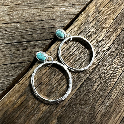 Turquoise Fallen Loop Earrings