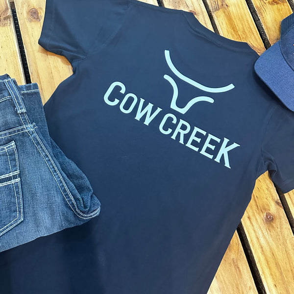 Cow Creek Mens Crew Neck Tee- Navy