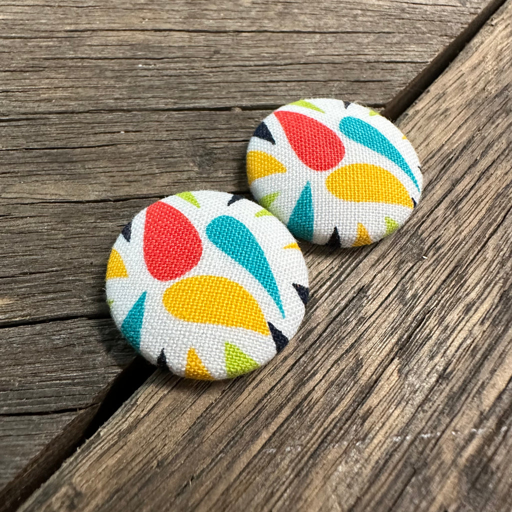 Abstract Rainbow Fabric Earrings