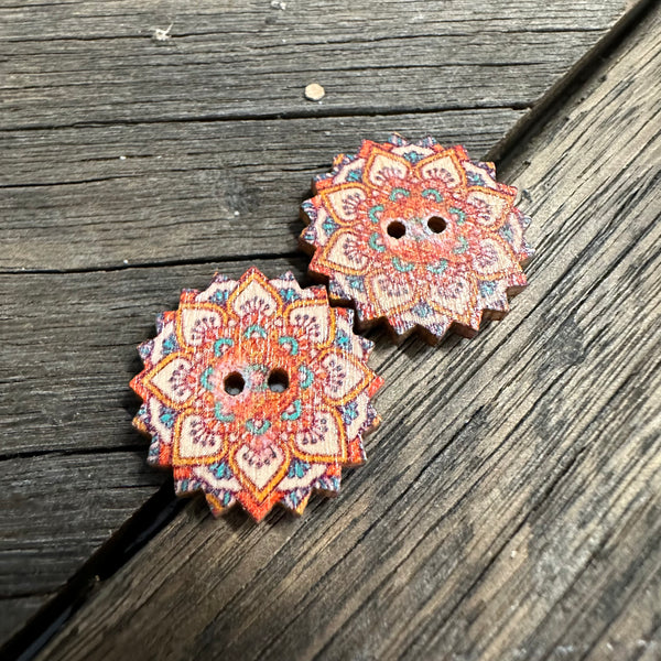 Assorted Timber Mandala Stud Earrings