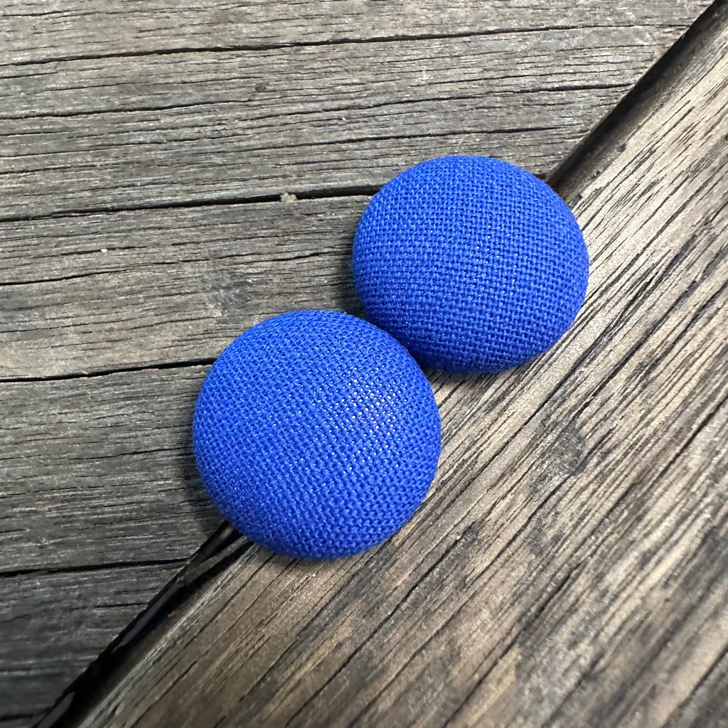 Dark Blue Fabric Earrings