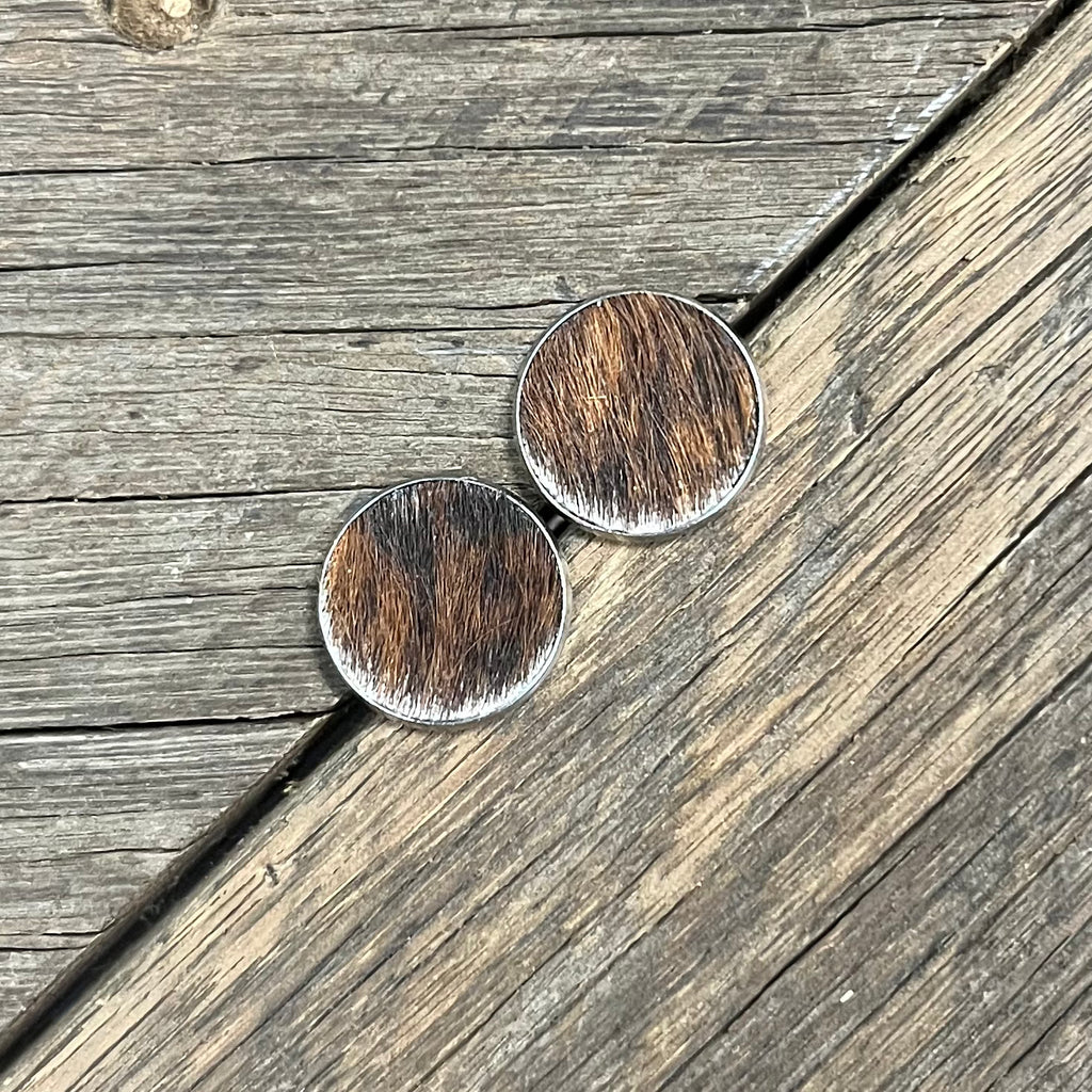 Black & Brown Cowhide Earrings