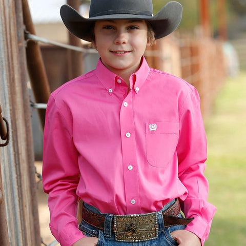 CINCH - Youth Pink Classic Fit Arena Shirt