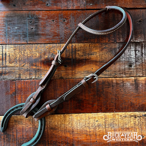 CowCreek One Eared Bridle with Quick Change Bit Loops (Long Shank Bits)