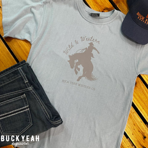 Wild & Western Horse Tee - Blue