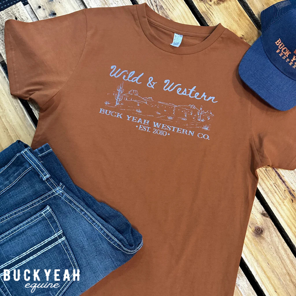 Wild & Western Mens Crew Neck Tee - Toffee