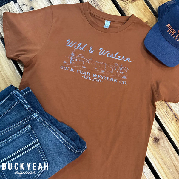 Wild & Western Mens Crew Neck Tee - Toffee