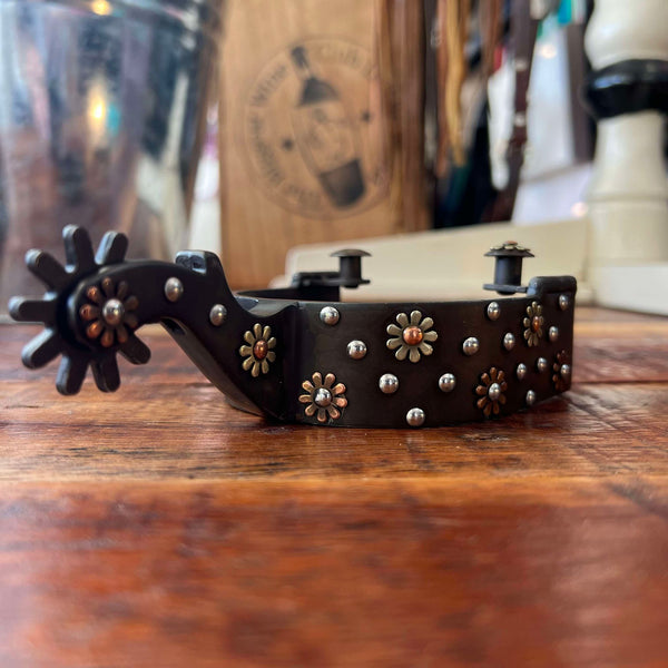 Ladies Brown Flower Campdraft Spurs