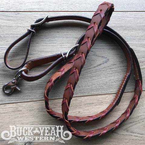 6ft x 3/4" Leather Laced Contest Reins