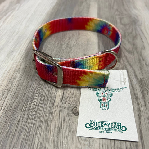 Tye Dye Print Nylon Dog Collar
