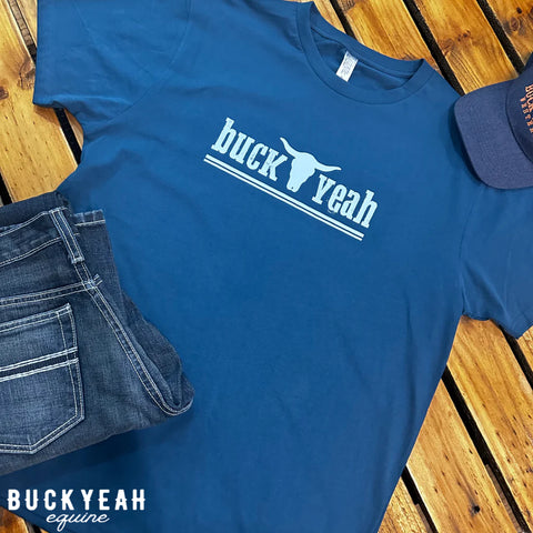 Buck Yeah Mens Crew Neck Tee- Teal