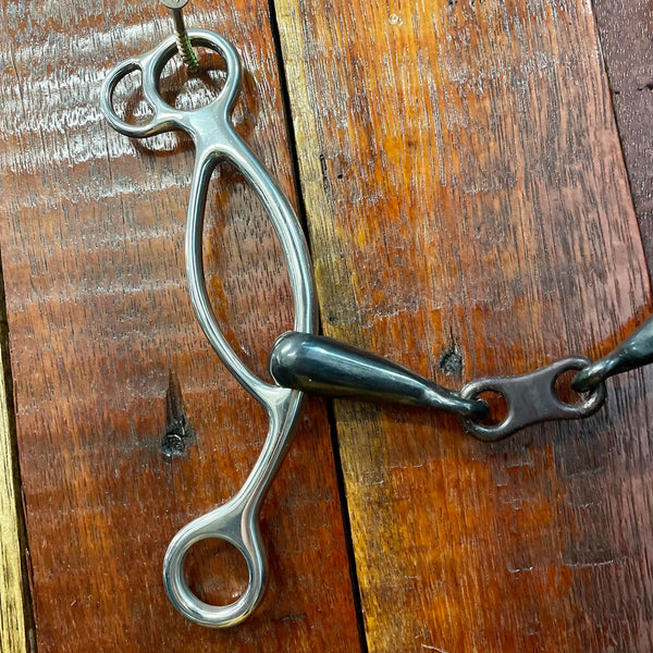 Black Steel Sliding Gag Bit W Broken Mouth