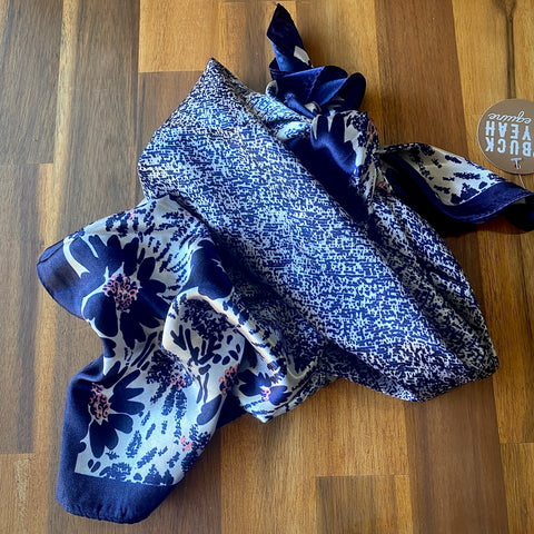 Navy/White/Pink Floral Wild Rag