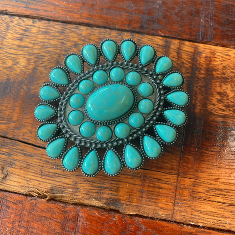 Turquoise Western Stone Hair Barrette