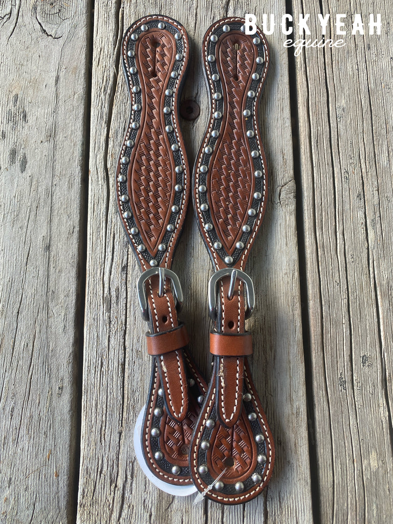 Basket Stamp and Border Dots spur straps