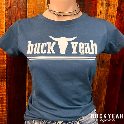 "Buck Yeah" Brand Tee - Teal & White
