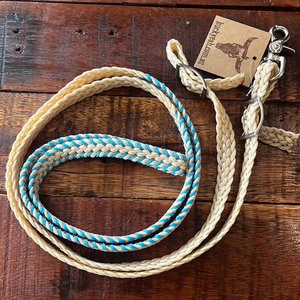 8FT Turquoise Laced Contest Reins